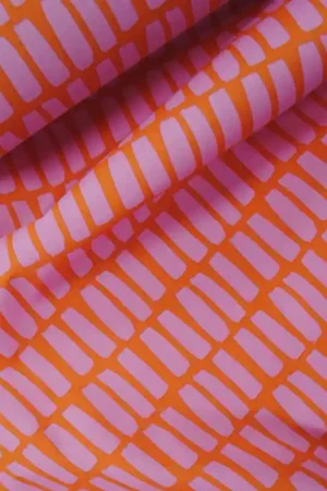 Achat Immédiat Coton enduit rose sur orange