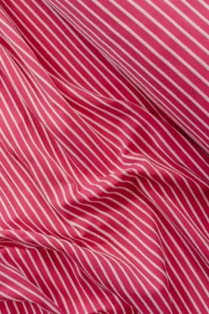 Achat Immédiat Jersey maillot rayures framboise / blanc texturé