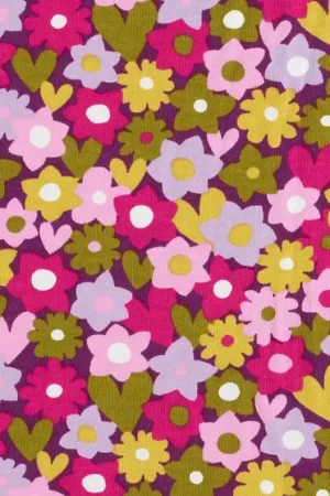 Achat Immédiat Jersey coton Fleurs colorées | Poppy Fabrics – raisin