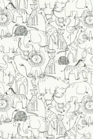 Achat Immédiat Jersey coton Cohue d’animaux de la jungle – écru