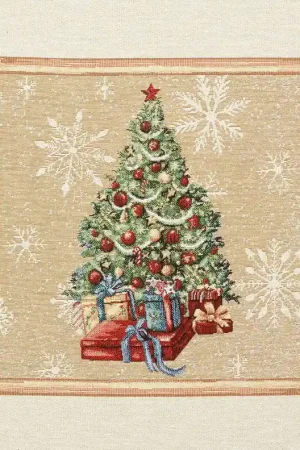 Achat Immédiat panneau décoratif Gobelin Sapin de Noël – carmin/beige clair