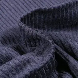 Tissu Velours Grosses côtes Bleu denim - Par 10 cm Nouvel Arrivage