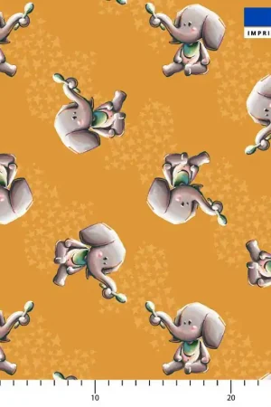Achat Immédiat Bébé éléphant - Fond ocre - Création Stillistic
