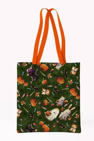 Achat Immédiat Coupon pour tote-bag motif fantômes vert - Création Stillistic