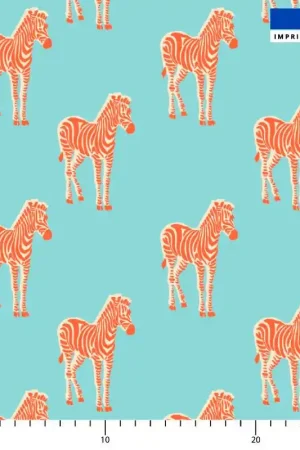Zèbre orange - Fond bleu clair Commande En Gros