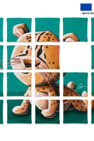 Achat Immédiat Patron imprimé pour jeu de puzzle 2 en 1 motif bébé guépard et tortue - Création Stillistic