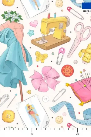 Accessoires de couture - Fond blanc Certifié