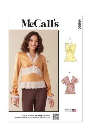 Achat Immédiat Patron McCall's 8530/K5 – Haut féminin avec variations de manches