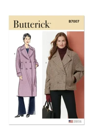 Achat Immédiat Patron Butterick 7007/K5 – Veste et manteau doublés à coudre au tombé ample