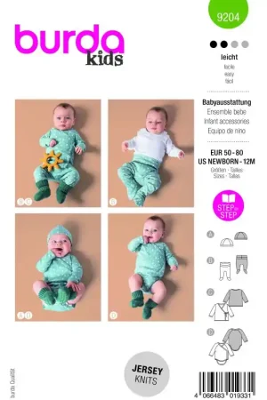 Achat Immédiat Patron Burda n°9204 - Ensemble bébé confortable