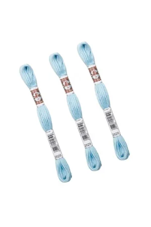Vente Directe Lot de 3 échevettes 10m DMC Fil retors mat canevas tapisserie 100% coton bleu 2828