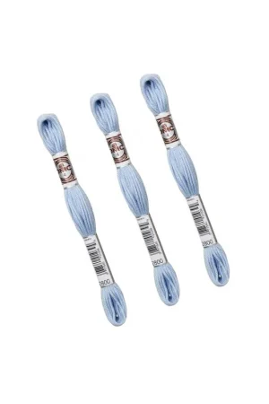 Garantie Incluse Lot de 3 échevettes 10m DMC Fil retors mat canevas tapisserie 100% coton bleu layette 2800