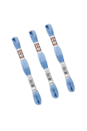 Remise Lot de 3 échevettes 10m DMC Fil retors mat canevas tapisserie 100% coton bleu 2799