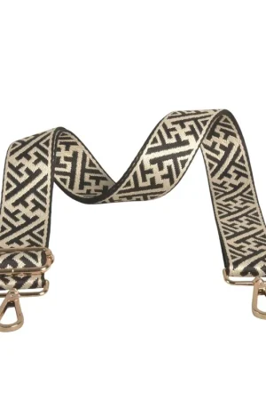 Offre Exclusive Bandoulière motifs géométriques 4x135cm noir