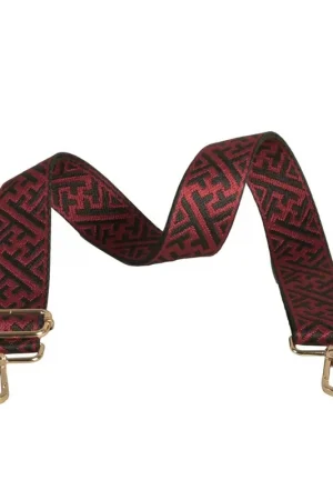 Bandoulière motifs géométriques 4x135cm bordeaux Nouvel Arrivage