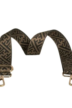 Livraison Express Bandoulière motifs géométriques 4x135cm marron