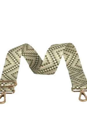 Quantité Limitée Bandoulière zig zag 4x135cm vert gazon