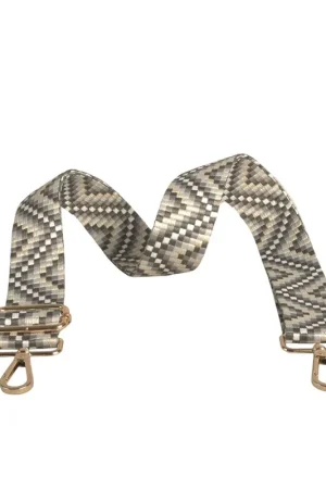 Bandoulière zig zag 4x135cm gris cendre Dernière Chance