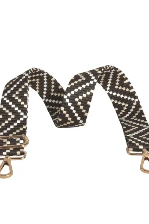 Nouvelle Collection Bandoulière zig zag 4x135cm noir