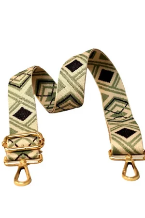 Artisanat Bandoulière sangle losanges 40x140cm vert