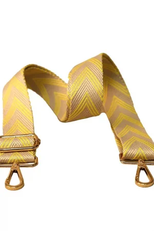 Bandoulière sangle motifs géométriques 40x140cm jaune Artisanat