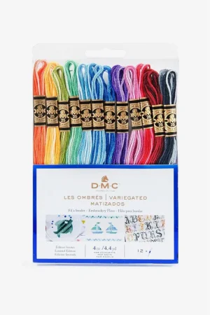 Assortiment 12 échevettes de fils mouliné DMC coloris ombrés 100% coton Commander Maintenant