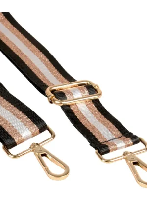 Certifié Bandoulière sangle bicolore 40x140cm noir/bronze