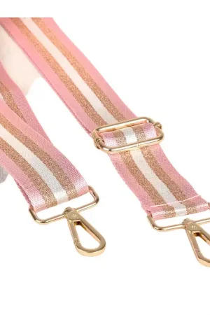 Bandoulière sangle bicolore 40x140cm rose/or Bon Plan