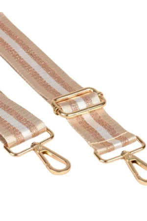 Bandoulière sangle bicolore 40x140cm beige/bronze Meilleure Vente