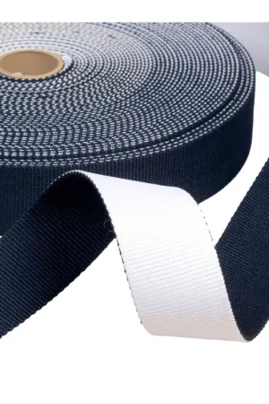 Expédition Rapide Sangle bicolore réversible 38mm bleu marine/blanc au mètre