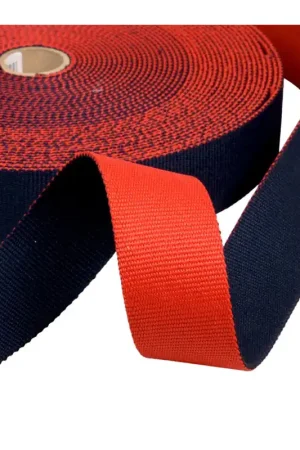Offre Exclusive Sangle bicolore réversible 38mm rouge/bleu marine au mètre