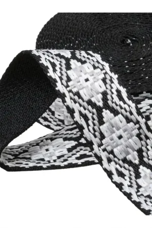 Acheter Direct Sangle ethnique 38mm noir blanc au mètre