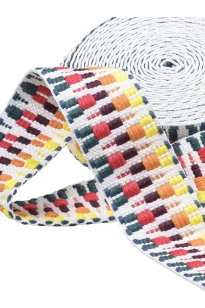 Soldes Sangle ethnique 38mm multicolore au mètre