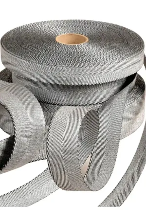 Sangle métallique argent/noir au mètre Meilleure Vente
