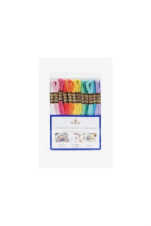 Assortiment 24 échevettes de fils mouliné DMC 100% coton coloris vitamines Certifié