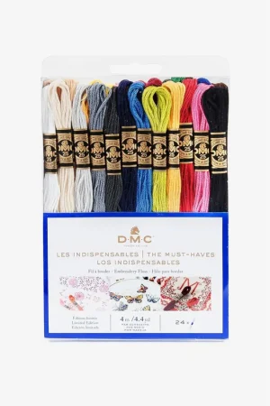 Assortiment 24 échevettes de fils mouliné DMC les indispensables 100% coton Promotion
