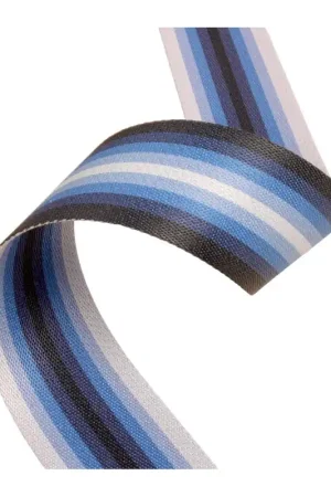 Sangle à rayures / stripes bleu 40mm au mètre Garantie Incluse