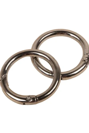 Fait Main Lot de 2 anneaux de sac métal 33,4mm gris foncé