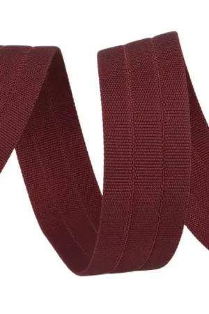 Sangle gros grain 30mm rouge bourgogne au mètre Solde