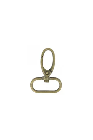 Mousqueton 25mm couleur or antique Authentique