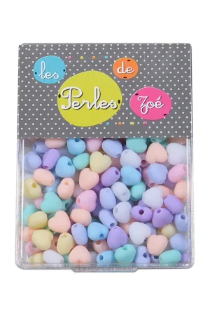 Perles plastiques cœur 7mm en boite de 18g Achat Immédiat