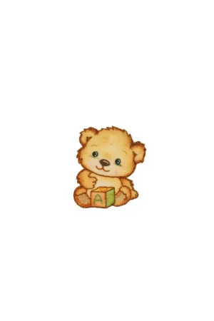 Achat Immédiat Lot de 3 écussons thermocollants petit ours 4cm x4,2cm cube