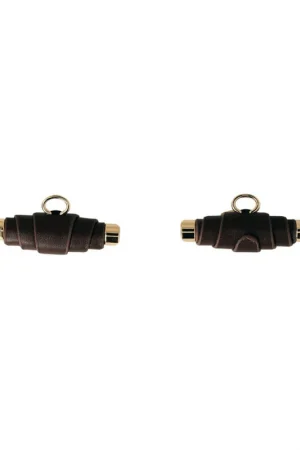 Achat Immédiat Bouton buchette simili cuir 48mm marron