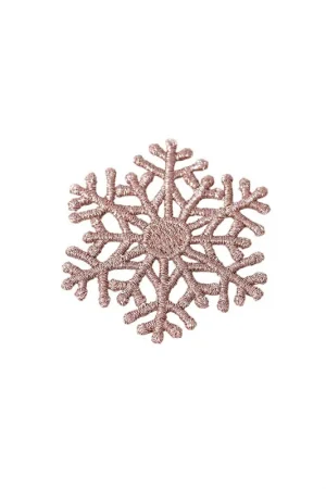 Achat Immédiat Ecusson thermocollant grand flocon de neige rose gold 4,8cm x 4,8cm