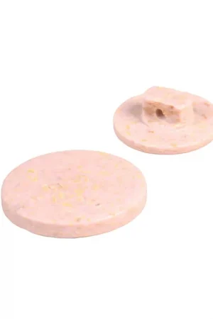 Achat Immédiat Lot de 3 boutons rond à queue écorces de riz rose layette