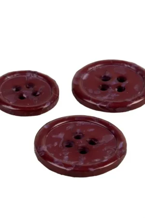 Achat Immédiat Lot de 6 boutons rond 4 trous bouteilles recyclées rouge beaujolais