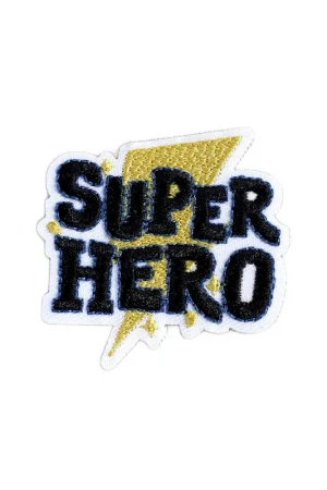 Achat Immédiat Lot de 3 écussonsmessage super héros 4,2cm x 4,8cm