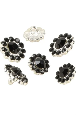 Achat Immédiat Bouton strass noir
