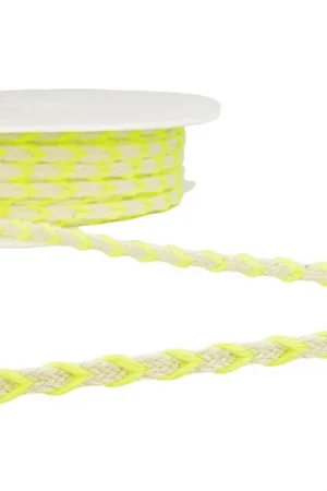 Achat Immédiat Bobine 25m galon bicolore 6mm Jaune fluo