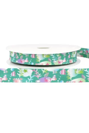 Achat Immédiat Disquette 25m Biais imprimé océan Vert Nil 20mm